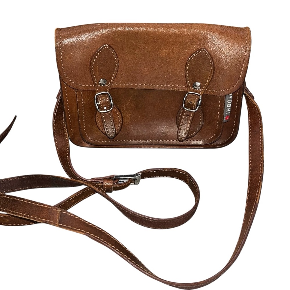 Yoshi Tilney Brown Leather Mini Crossbody Purse Satchel Bag